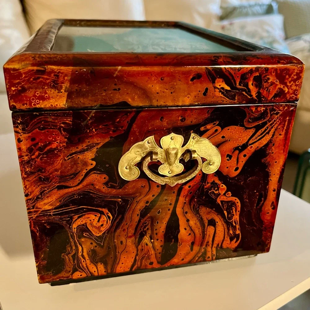 Jewelry Box East Asian Cork Art Ruanmu Hua Design - Picture 5 of 10